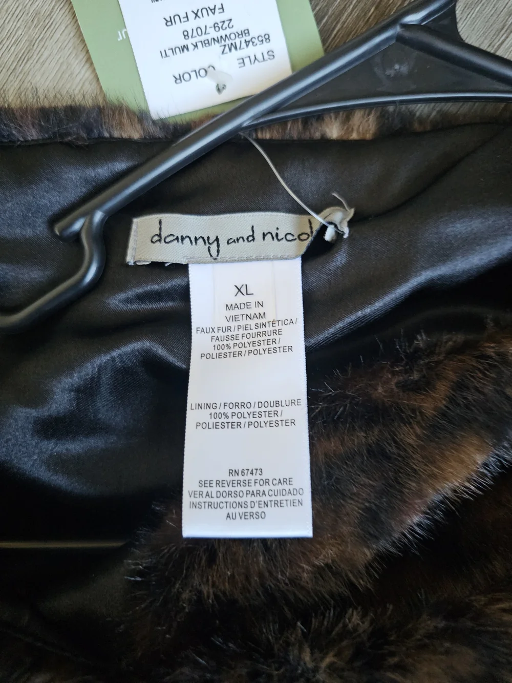 NWT Danny & Nicole Leopard Faux Fur Wrap Capelet XL - Read Details